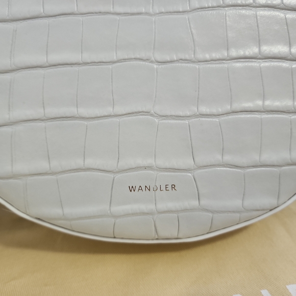 Crocodile embossed Hortensia handbag in optic white(excellent condition) - Picture 12 of 14